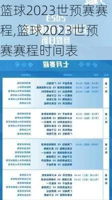 篮球世界杯2023赛程表公布，你准备好了吗？-第3张图片-www.211178.com_果博福布斯